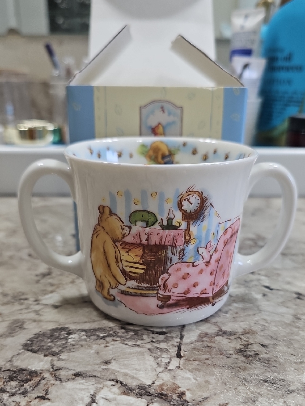 Royal Doulton Winnie the Pooh Pink and Blue Double-Handled Mug